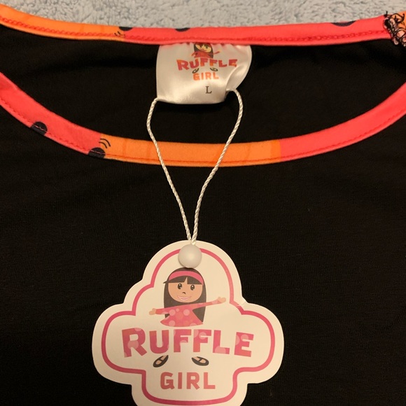 🎃Ruffle Girl Womens Size L Large New NWT Halloween Shirt & Scrunchie - Picture 3 of 4